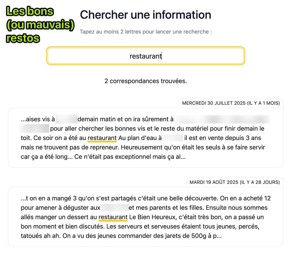 restaurants où vous êtes déjà allés