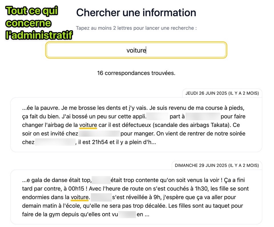 dernière fois où la voiture a été au garage
